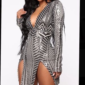 Fashion Nova: Perfectly Split Sequin Dress